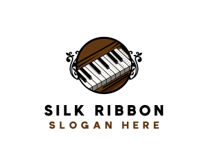 Ornate Music Piano Keys logo design