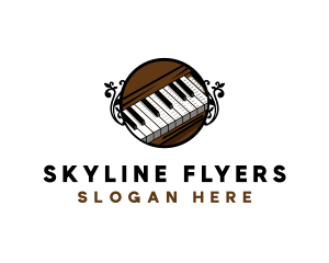 Ornate Music Piano Keys logo design