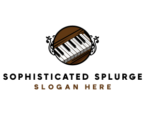 Ornate Music Piano Keys logo design