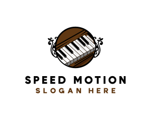 Ornate Music Piano Keys logo design