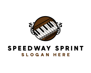 Ornate Music Piano Keys logo design