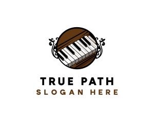 Ornate Music Piano Keys logo design