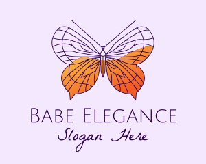 Purple Elegant Butterfly  logo design