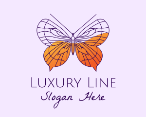 Purple Elegant Butterfly  logo design