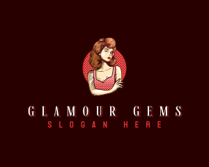 Retro Pinup Woman logo design