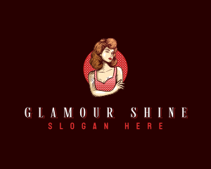 Retro Pinup Woman logo design