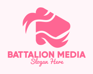 Pink Ribbon Media Player logo design