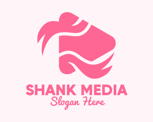 Pink Ribbon Media Player logo design