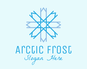 Blue Geometric Snowflake  logo