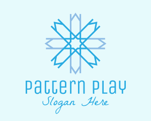 Blue Geometric Snowflake  logo