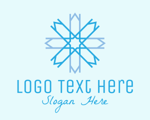 Glacier - Blue Geometric Snowflake logo design