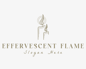 Flame Candle Light logo design