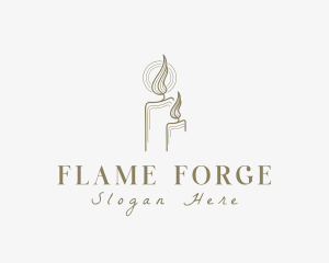 Flame Candle Light logo design