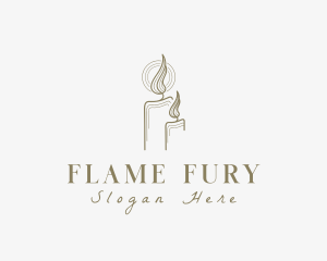 Flame Candle Light logo design