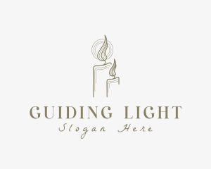 Flame Candle Light logo design