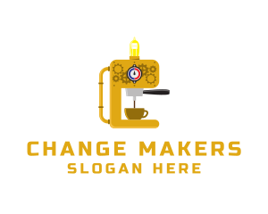 Steampunk Coffee Maker logo design