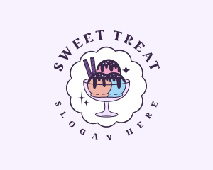 Sundae Ice Cream logo design