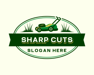 Lawn Mower Grass Cut logo design