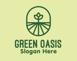 Green Monoline Plant logo