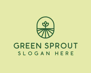 Green Monoline Plant logo design