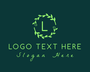 Natural Leaves Wreath Logo