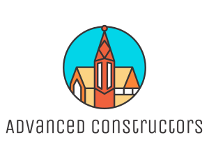 Colorful Cathedral Structure logo design