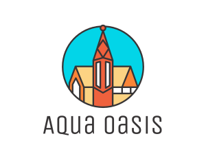 Colorful Cathedral Structure logo design