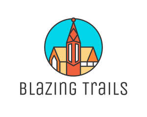 Colorful Cathedral Structure logo design