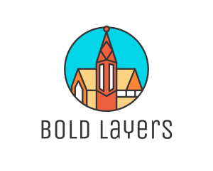 Colorful Cathedral Structure logo design