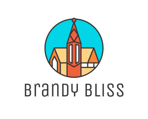 Colorful Cathedral Structure logo design