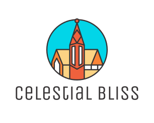 Colorful Cathedral Structure logo design