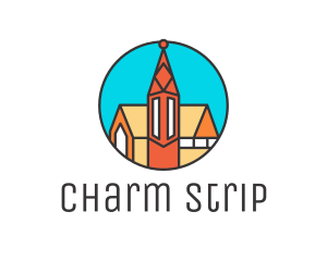 Colorful Cathedral Structure logo design