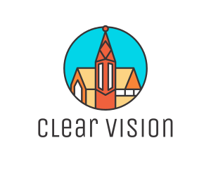 Colorful Cathedral Structure logo design