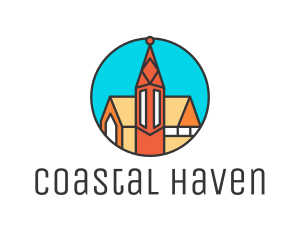 Colorful Cathedral Structure logo design