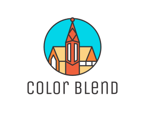 Colorful Cathedral Structure logo design