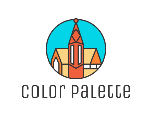 Colorful Cathedral Structure logo design