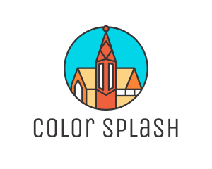 Colorful Cathedral Structure logo design