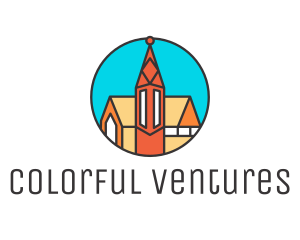 Colorful Cathedral Structure logo design