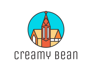 Colorful Cathedral Structure logo design