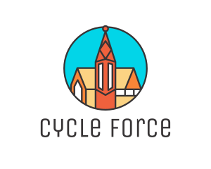 Colorful Cathedral Structure logo design