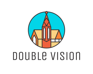 Colorful Cathedral Structure logo design