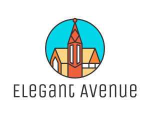 Colorful Cathedral Structure logo design