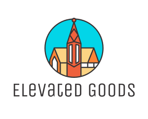 Colorful Cathedral Structure logo design