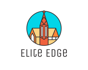 Colorful Cathedral Structure logo design