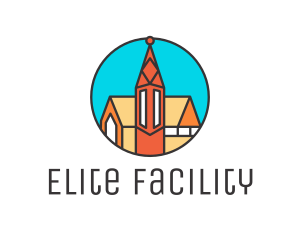 Colorful Cathedral Structure logo design