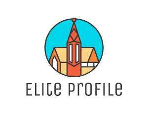 Colorful Cathedral Structure logo design