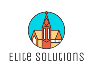 Colorful Cathedral Structure logo design