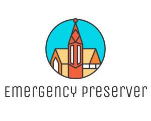 Colorful Cathedral Structure logo design