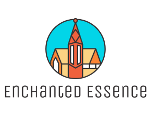 Colorful Cathedral Structure logo design