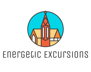 Colorful Cathedral Structure logo design